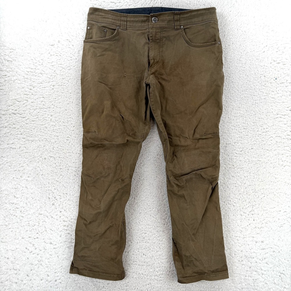 Kuhl Rydr Lite Pants Mens 38x30 Brown Klassik Fit Stretch Outdoor Canvas Hiking